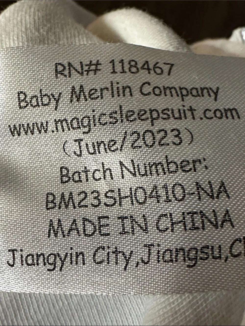 Baby Merlins Magic Dream Sack White Animal Print Sleep Sack